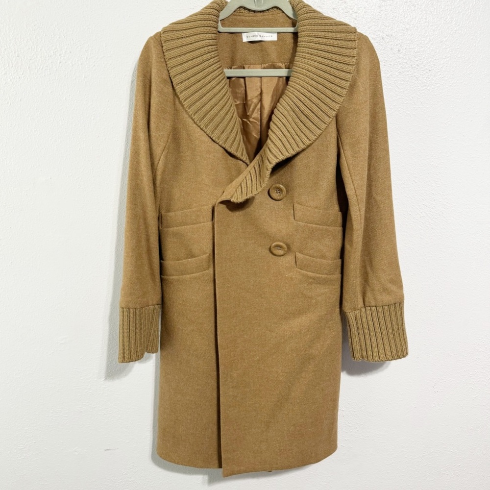 Susana Monaco 100% wool coat caramel tan size 4